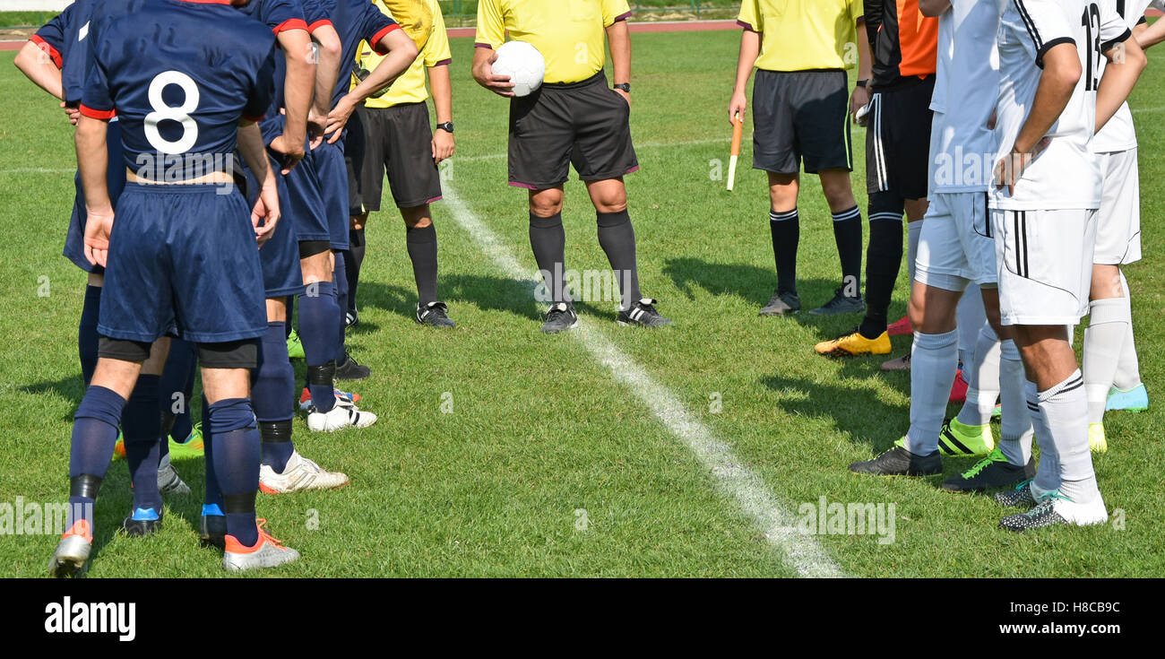 Match ball before kickoff hi res stock photography and images Alamy
