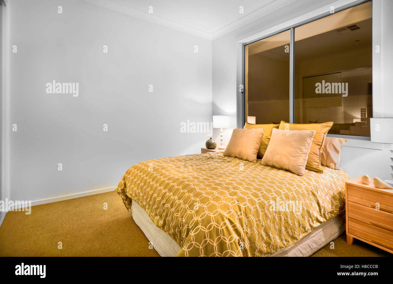 Huge Yellow Color Bed With Sheet Included White Color