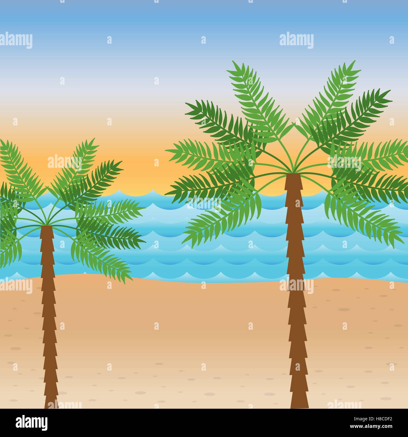 palms tree beach Stock Vector Image & Art - Alamy