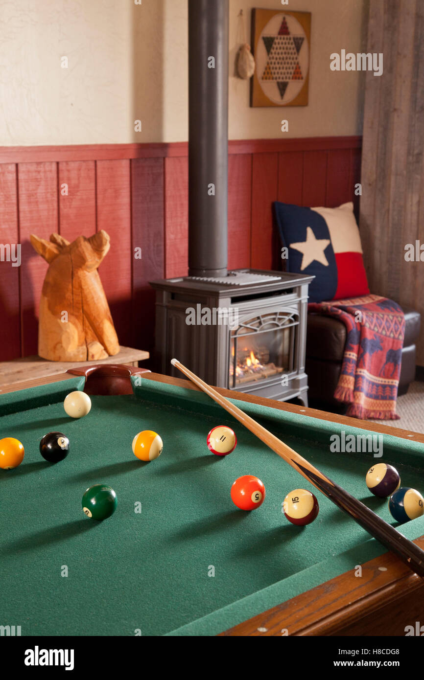 Billiard room with fireplace hi-res stock photography and images - Alamy