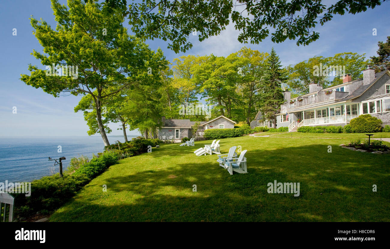 Grand Home on the Atlantic ocean, Camden, Maine Stock Photo Alamy