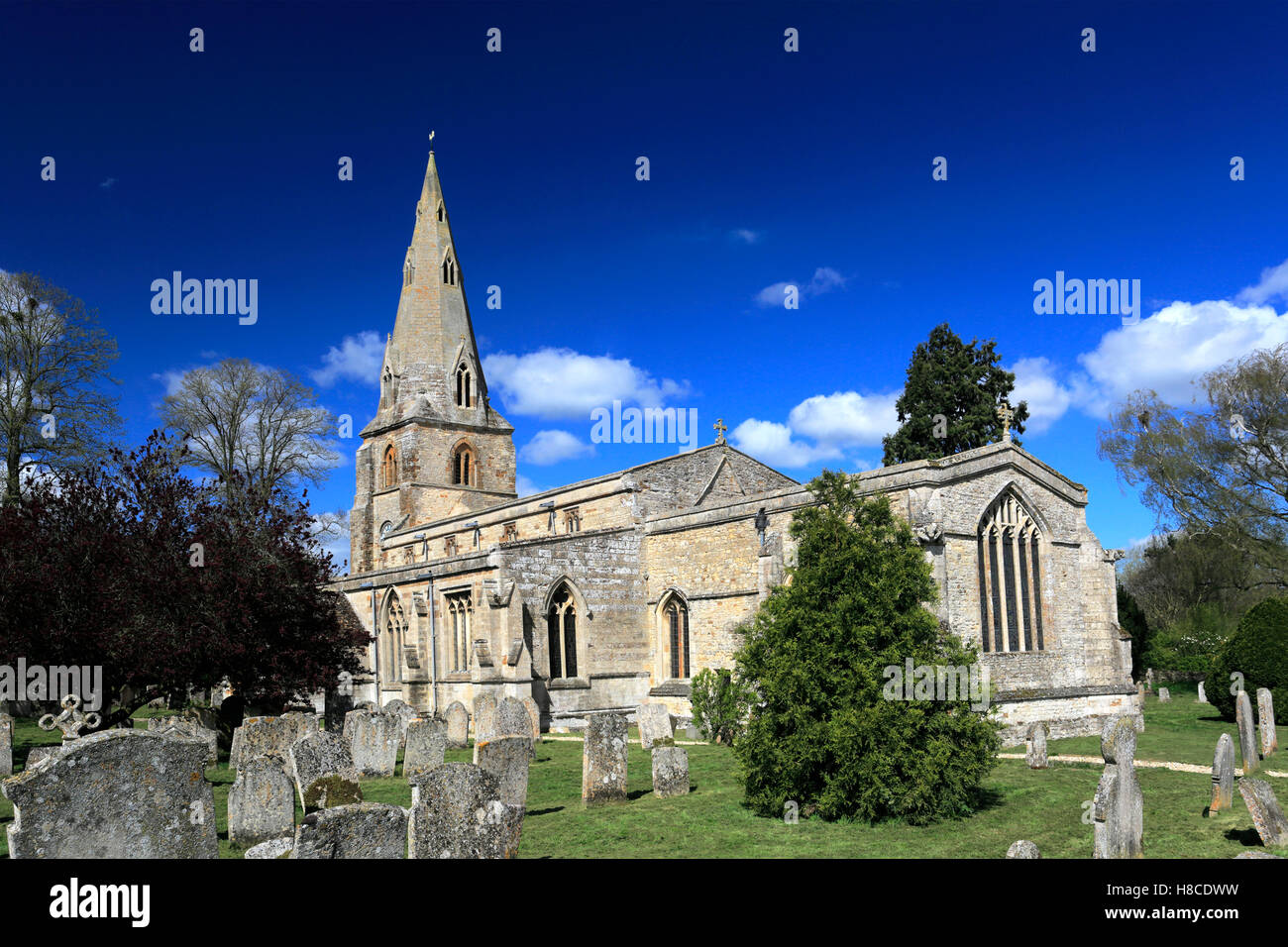 Summer, St Johns parish church, Harringworth village, Northamptonshire County, England; Britain; UK Stock Photo
