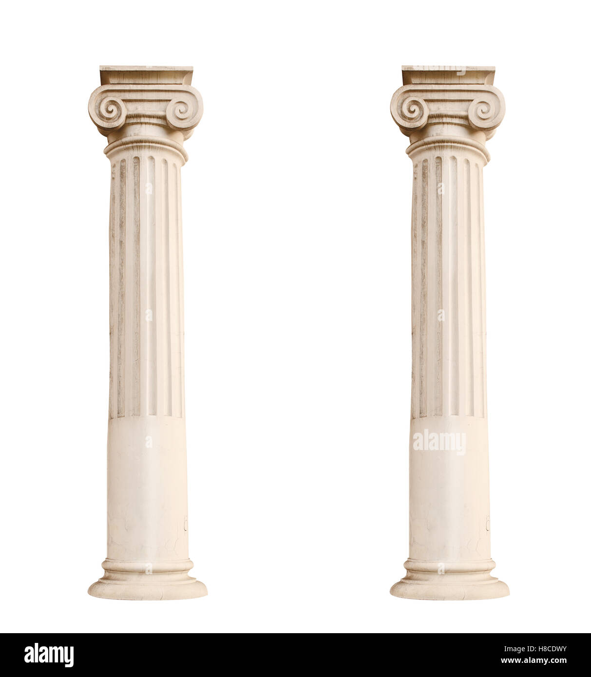 architectural columns isolated on a white background Stock Photo