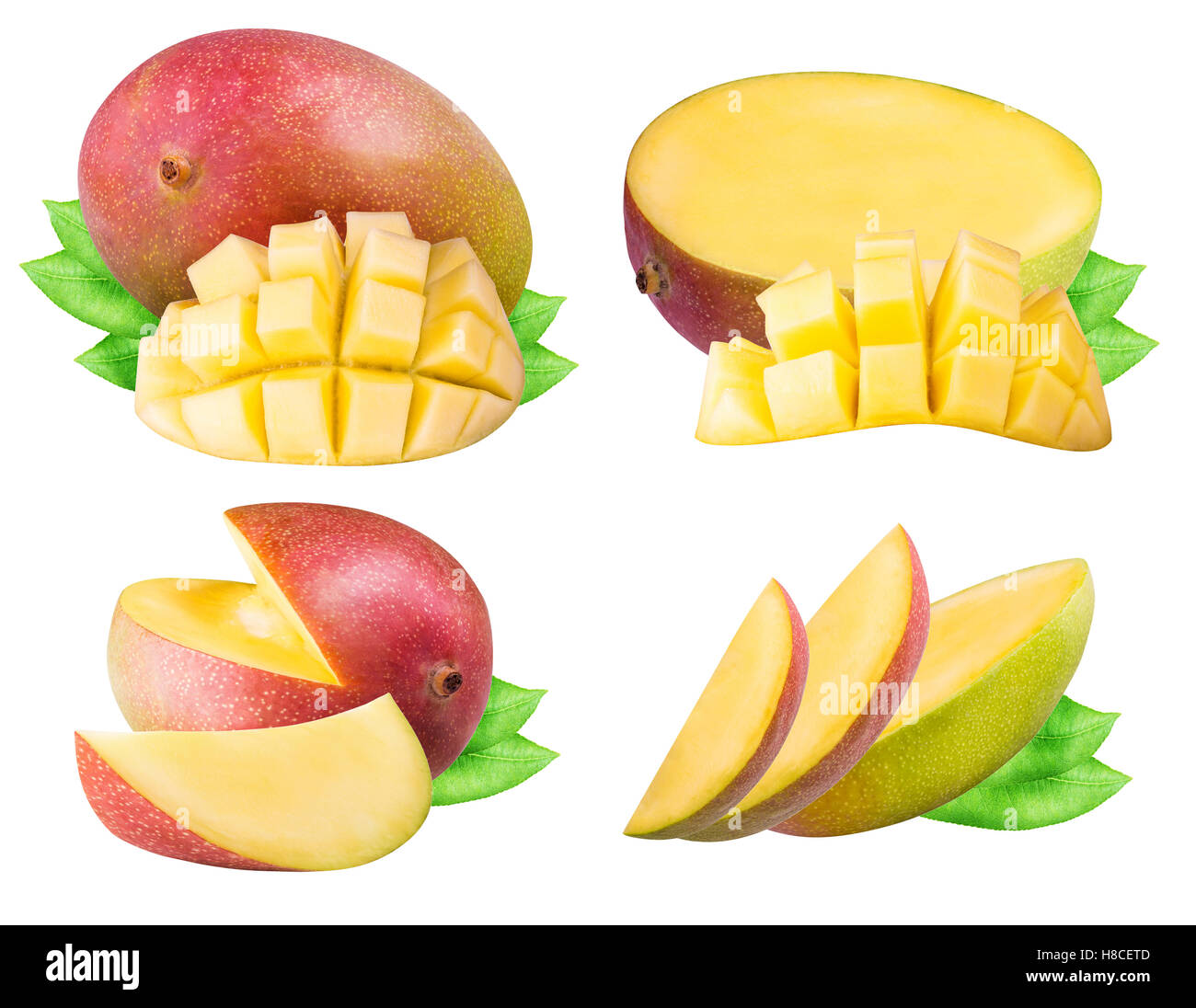 Collection of mango isolated on white background Stock Photo - Alamy