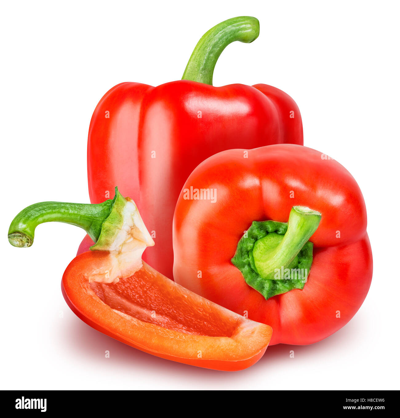 Red pepper isolated on white background with clipping path Stock Photo ...