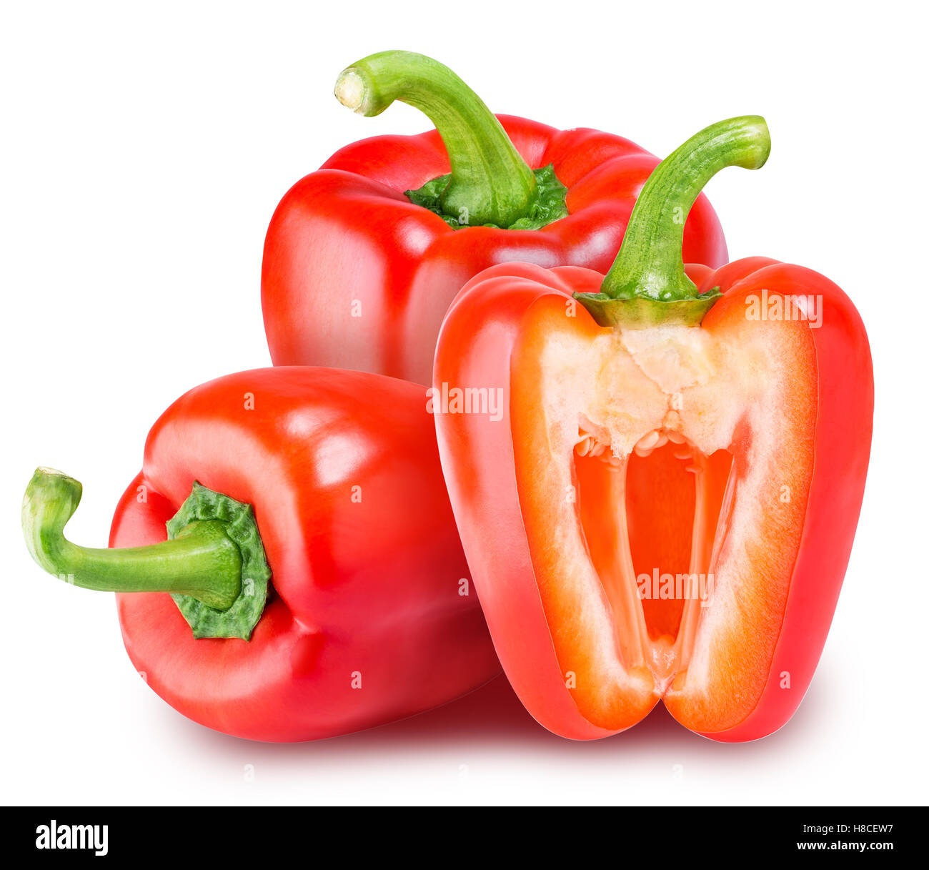 Red pepper isolated on white background with clipping path Stock Photo ...
