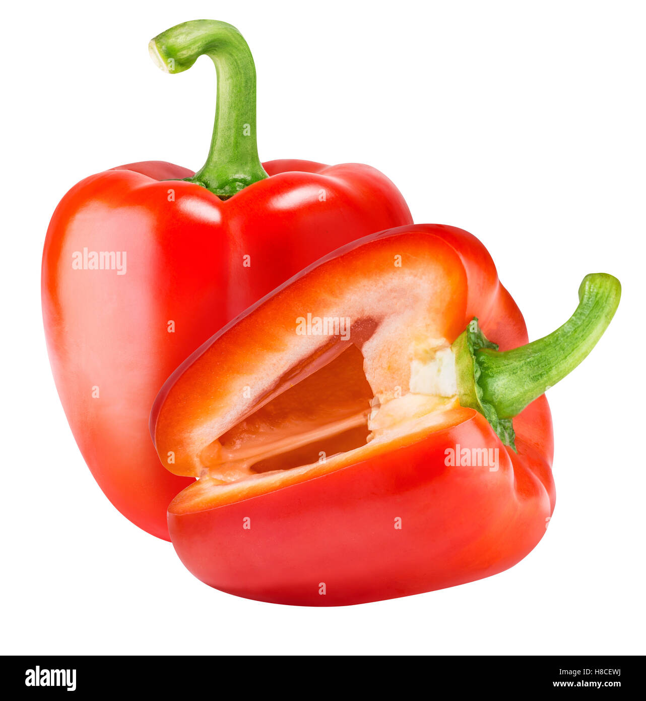 Red pepper isolated on white background with clipping path Stock Photo ...