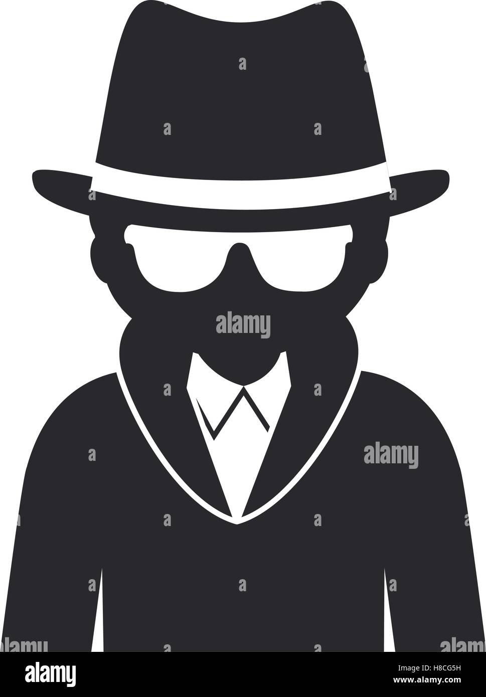 avatar man hacker icon over white background. cyber security design ...