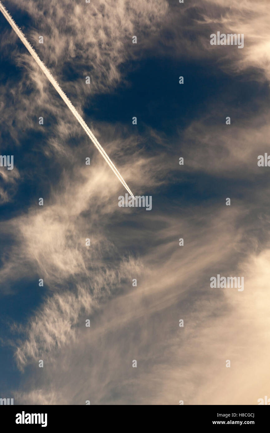 airplane in the sky Stock Photo Alamy