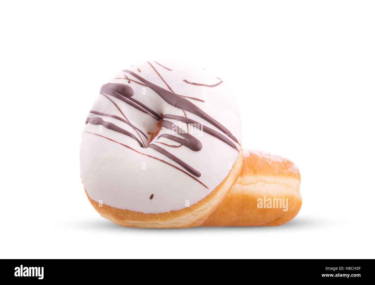 Two donuts isolated on white background Stock Photo - Alamy