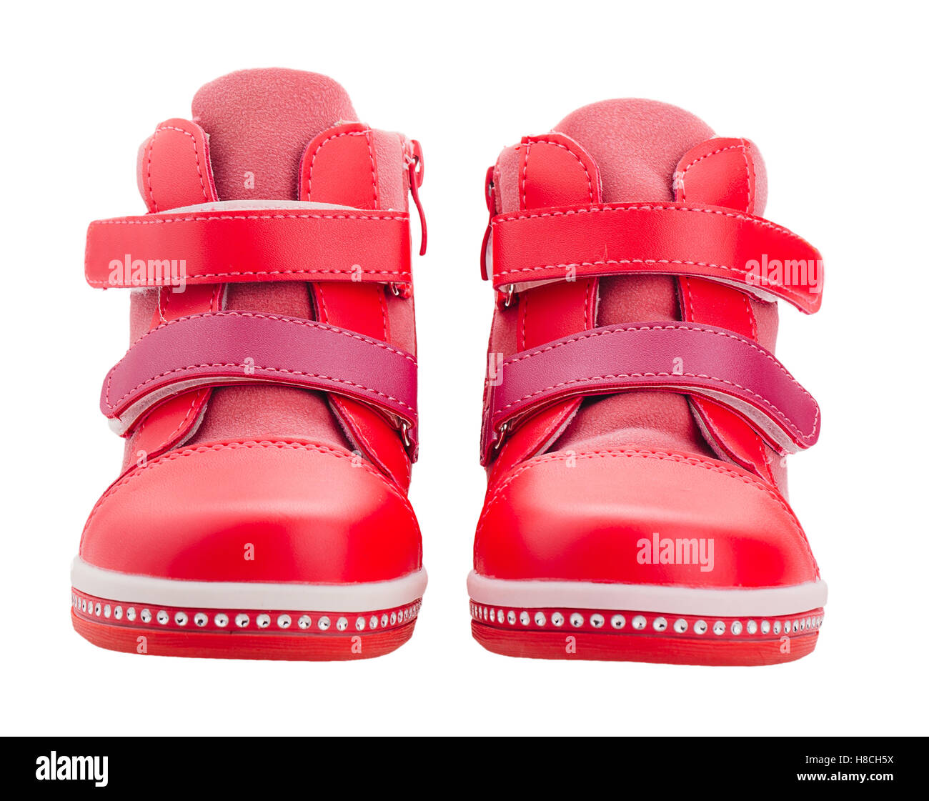 red baby shoes isolated on white Stock Photo Alamy