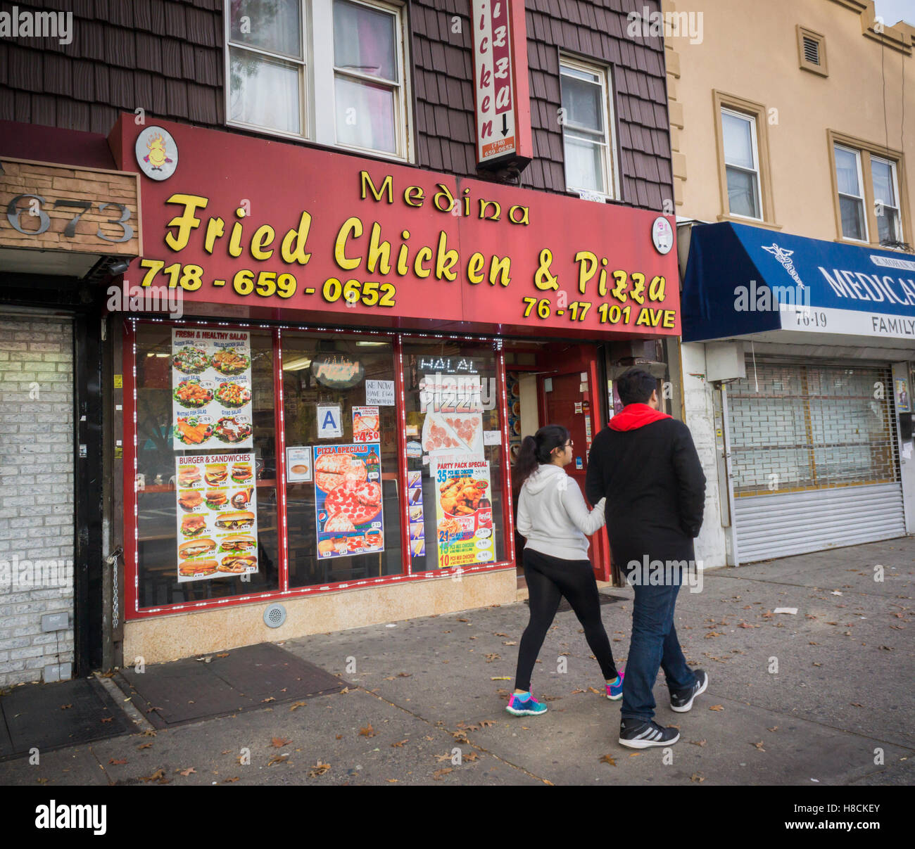 A halal fast food restaurant in the City Line neighborhood on the BrooklynQueens border in New