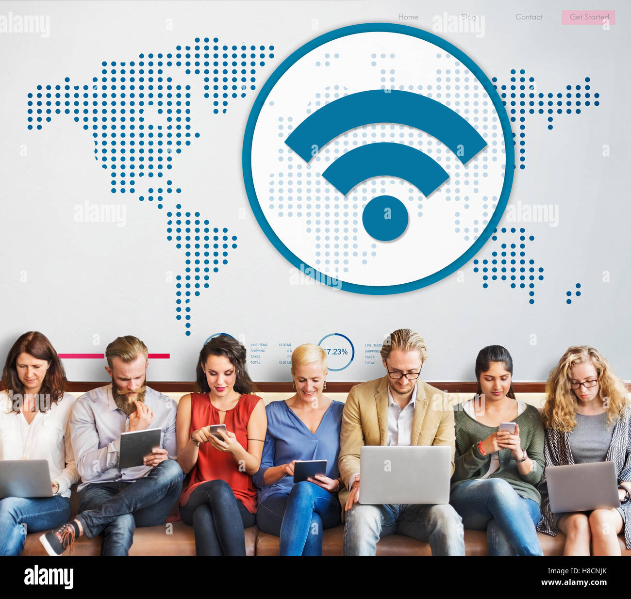 Global Communications Wireless Technology Connection Concept Stock