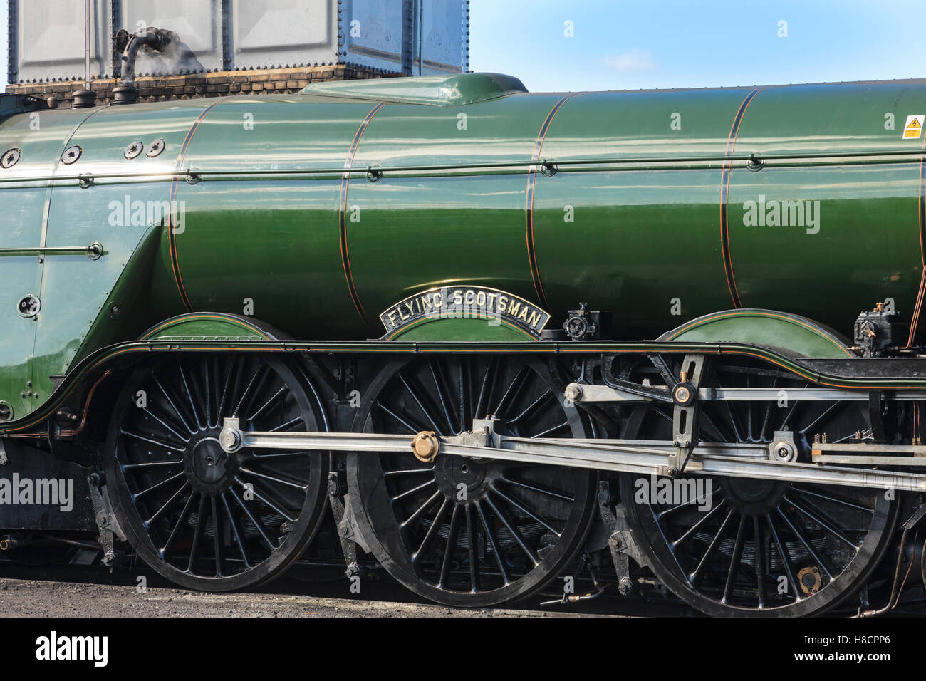 Pacific steam locomotive, Flying Scotsman, at Bo'ness Station Stock Photo