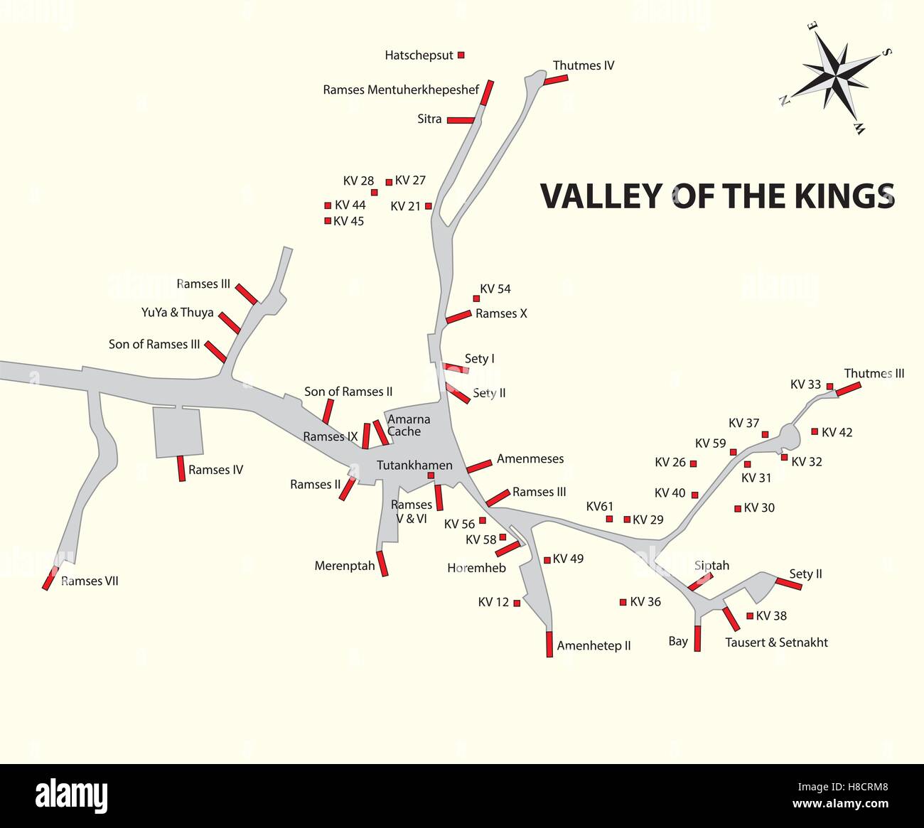 Valley Of The Kings Map High Resolution Stock Photography And