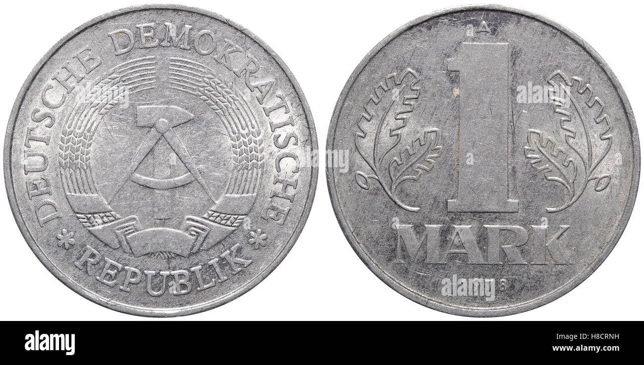 One East German mark coin formerly used in the GDR Stock Photo Alamy