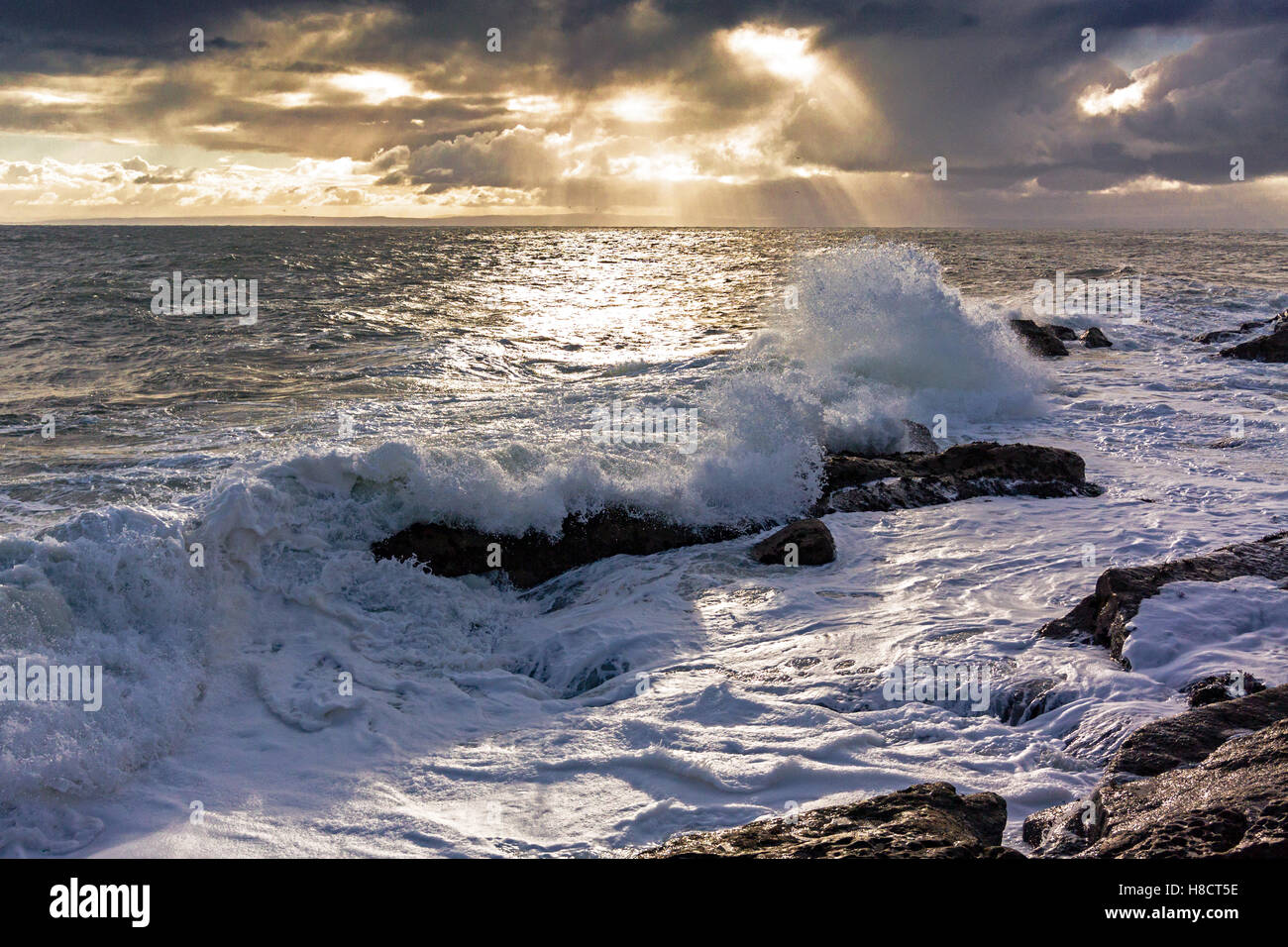 Stormy seas at Tarbat Ness Stock Photo
