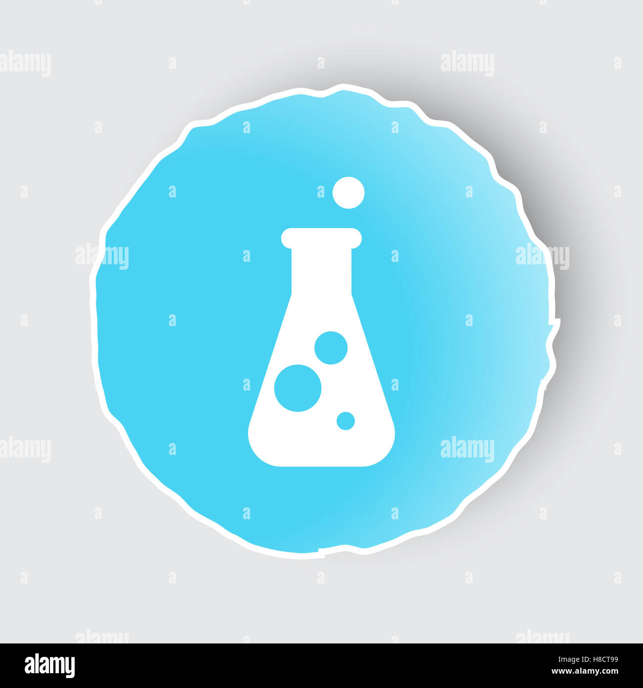 Blue app button with Conical Flask icon on white Stock Photo Alamy