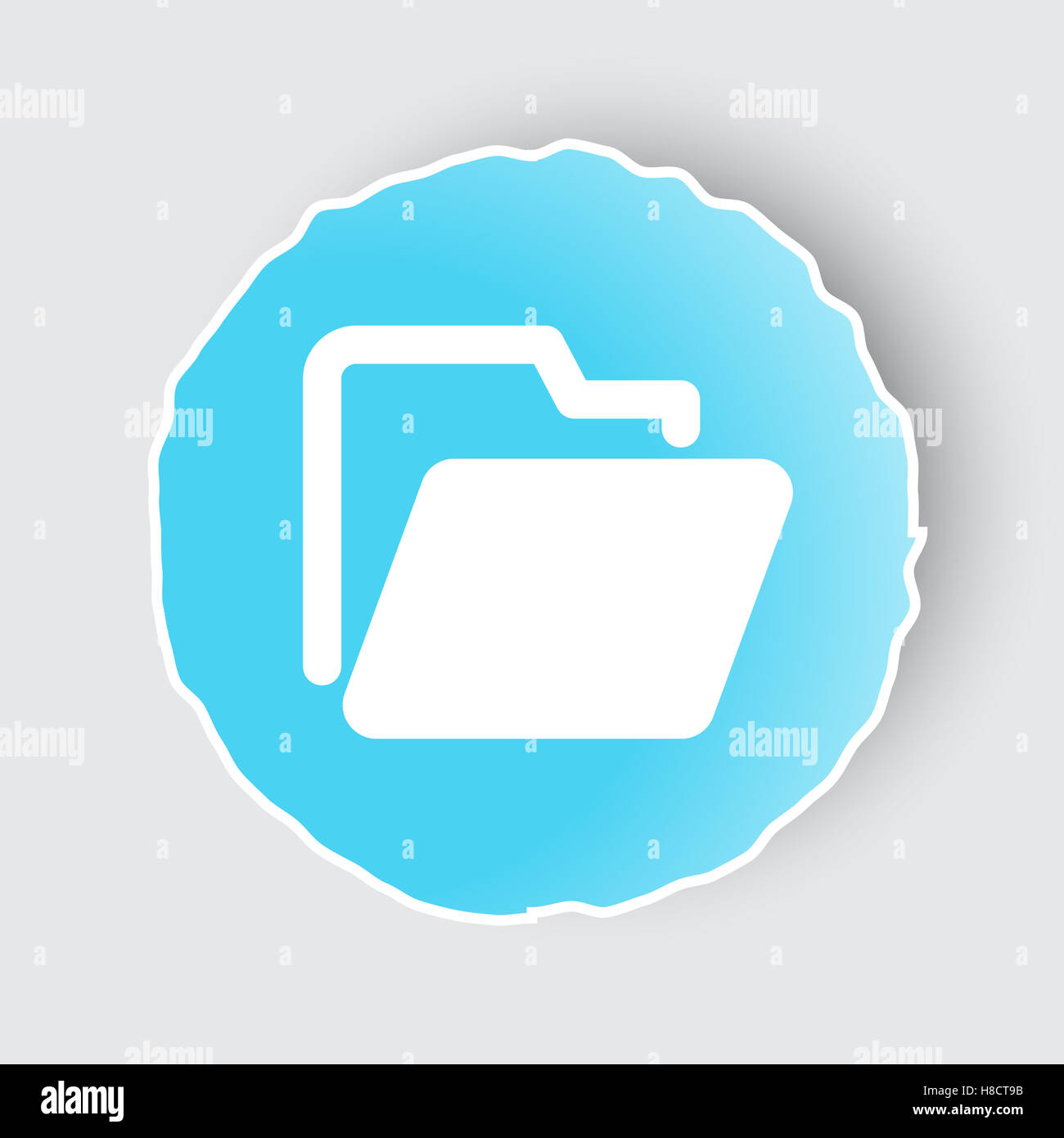 Blue app button with Folder icon on white Stock Photo - Alamy