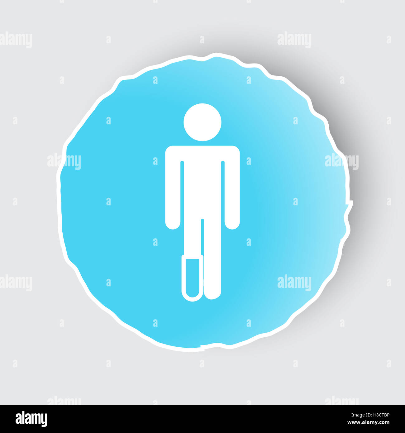 Blue app button with Foot icon on white Stock Photo - Alamy