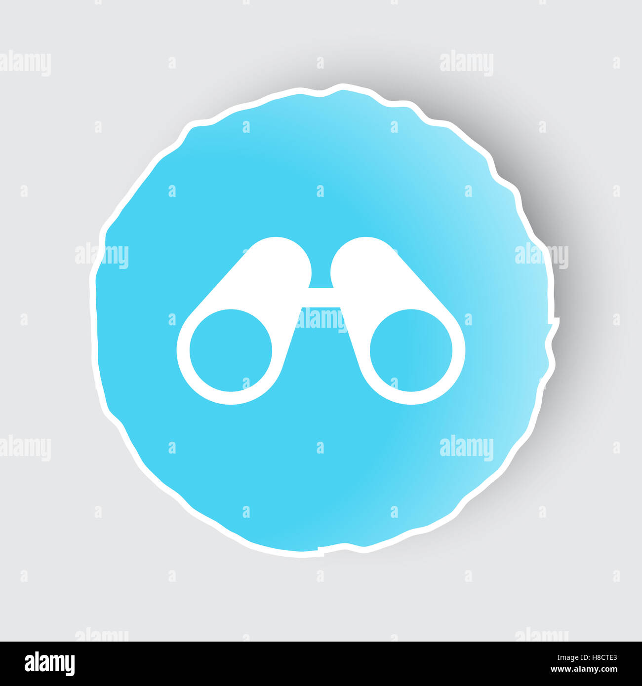 Blue app button with Binoculars icon on white Stock Photo Alamy