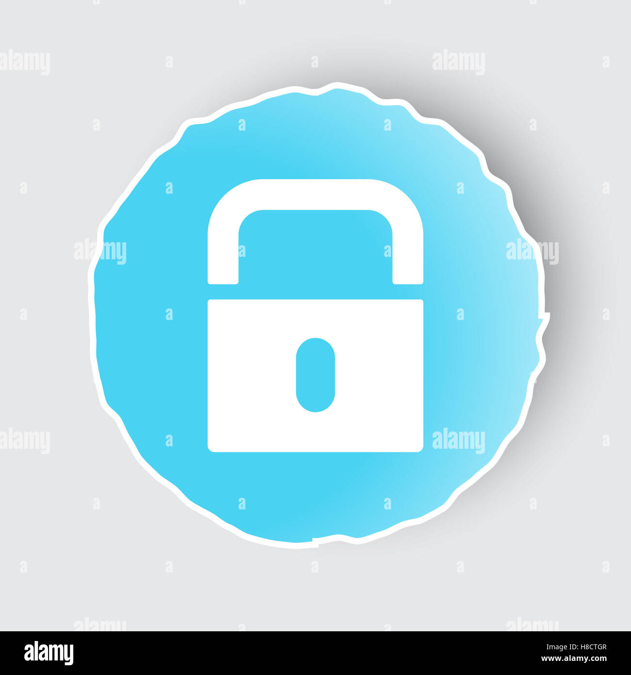 Blue app button with Lock icon on white Stock Photo - Alamy