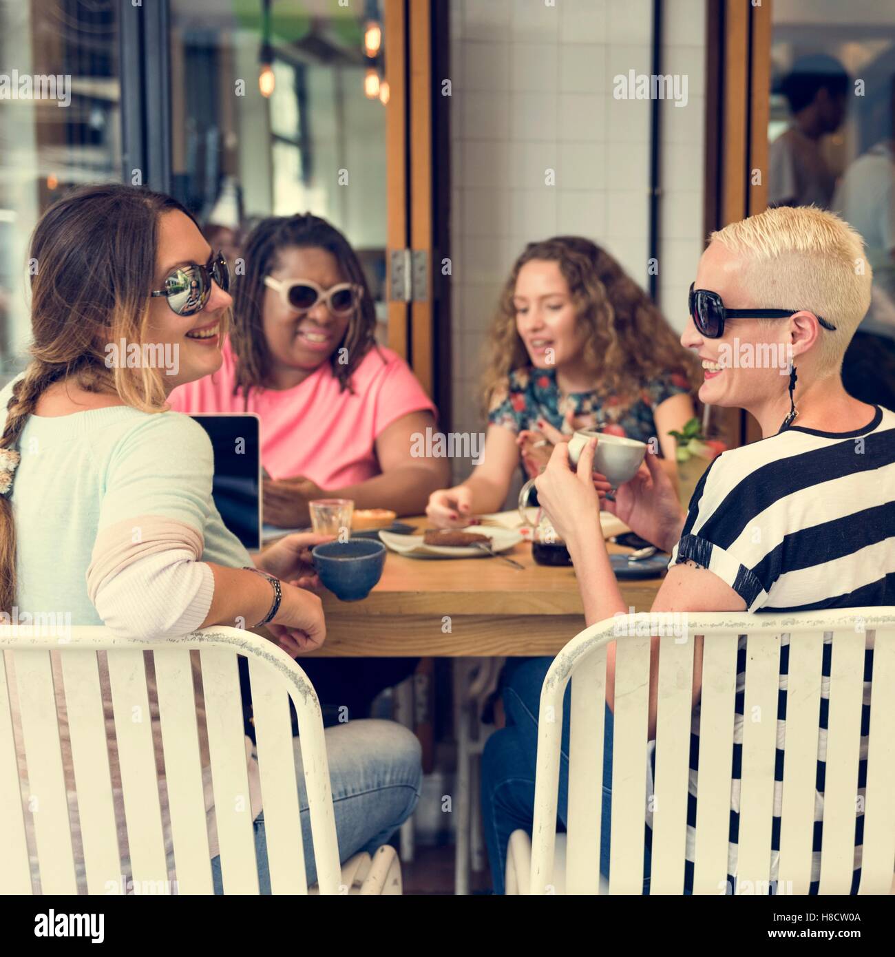 Young Women Drinking Coffee Concept Stock Photo Alamy