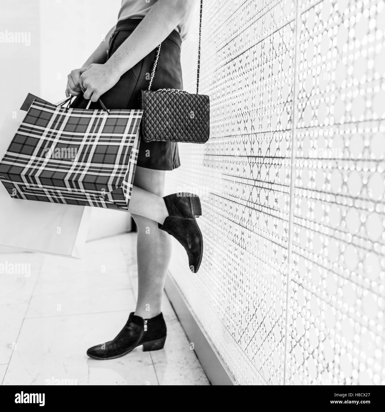 Young Woman Shopping Consumer Concept Stock Photo