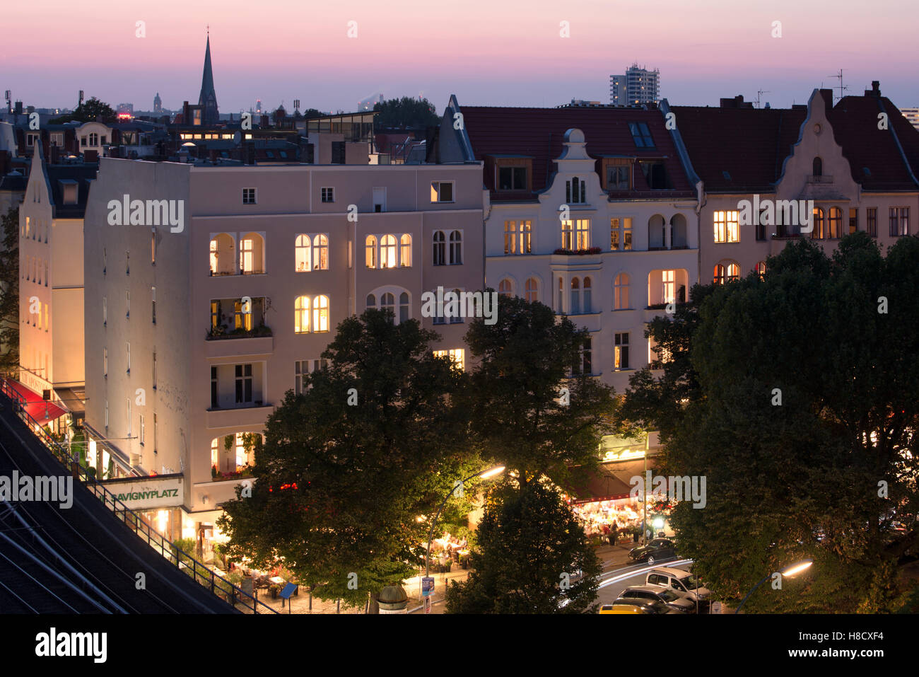 Berlin in summertime,birds view of Savignyplatz,Savigny Platz Place