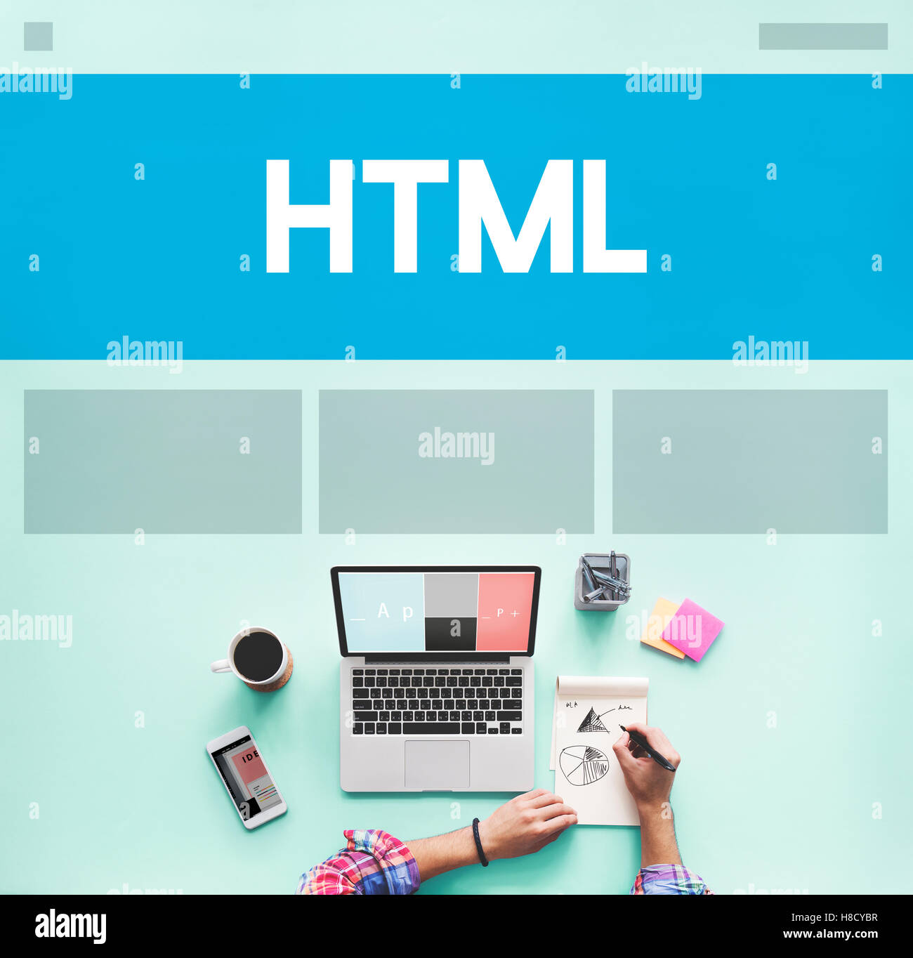 Web Design Template Copy Space Concept Stock Photo - Alamy