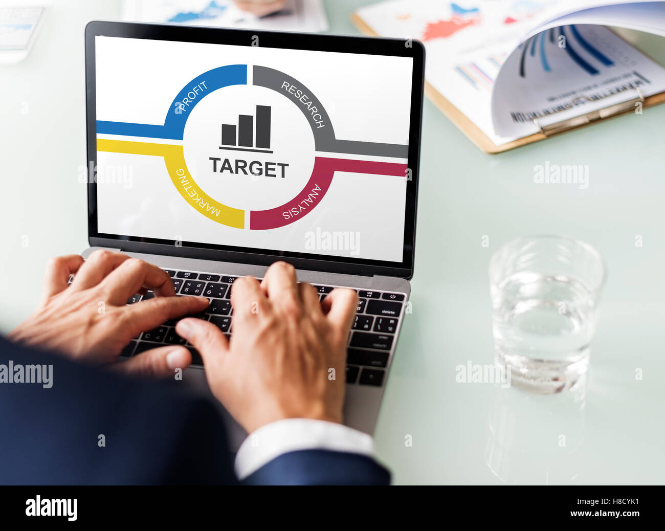 Target Achievement Mission Bar Chart Concept Stock Photo - Alamy