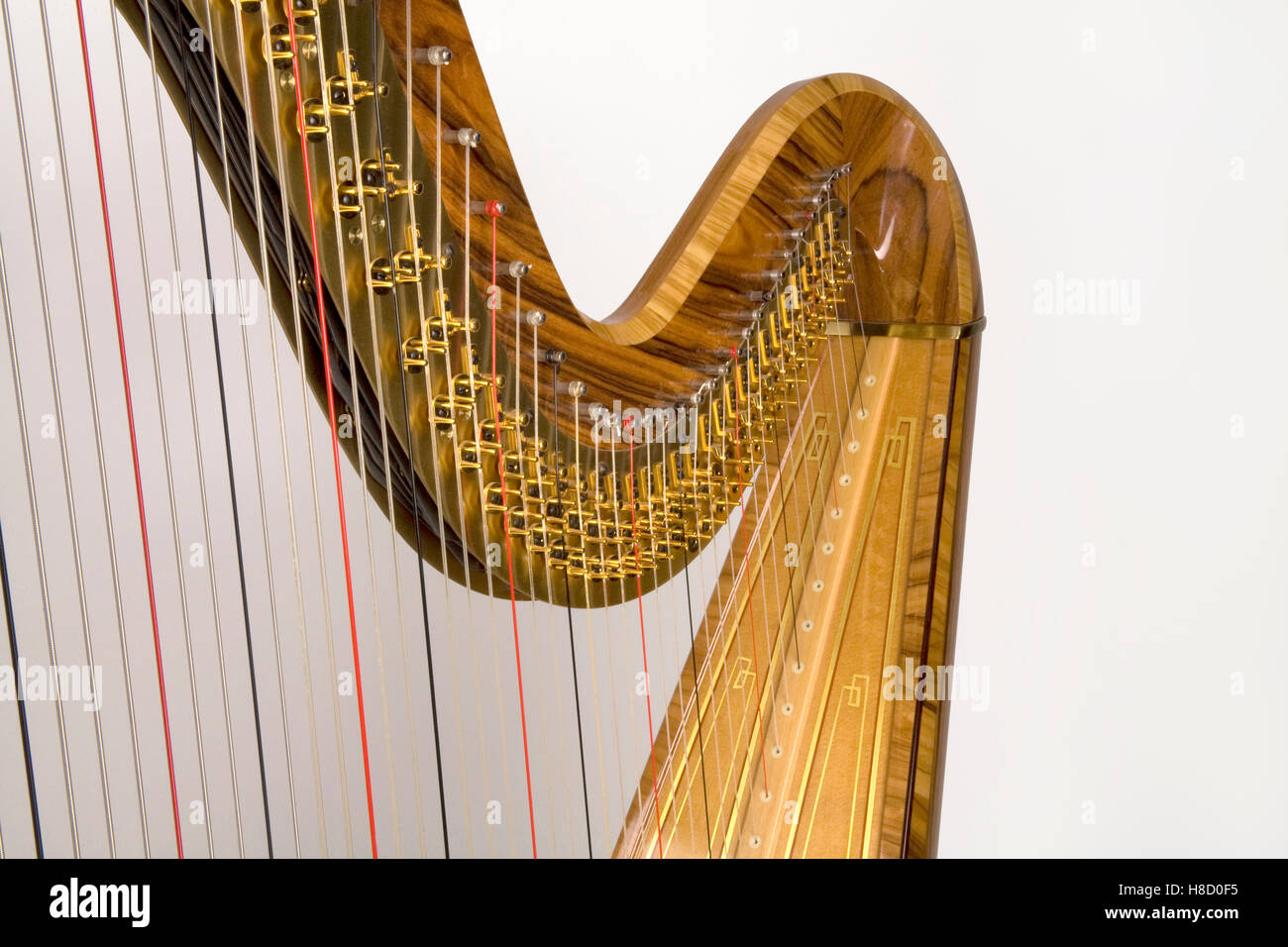 Details of Celtic harp strings Stock Photo Alamy