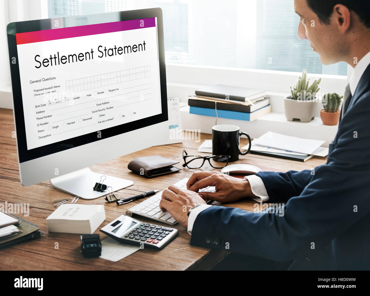 Settlement Statement Balance Scrutiny Estate Concept Stock Photo