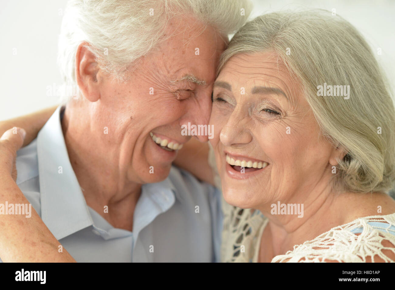 portrait of happy beautiful senior couple Stock Photo