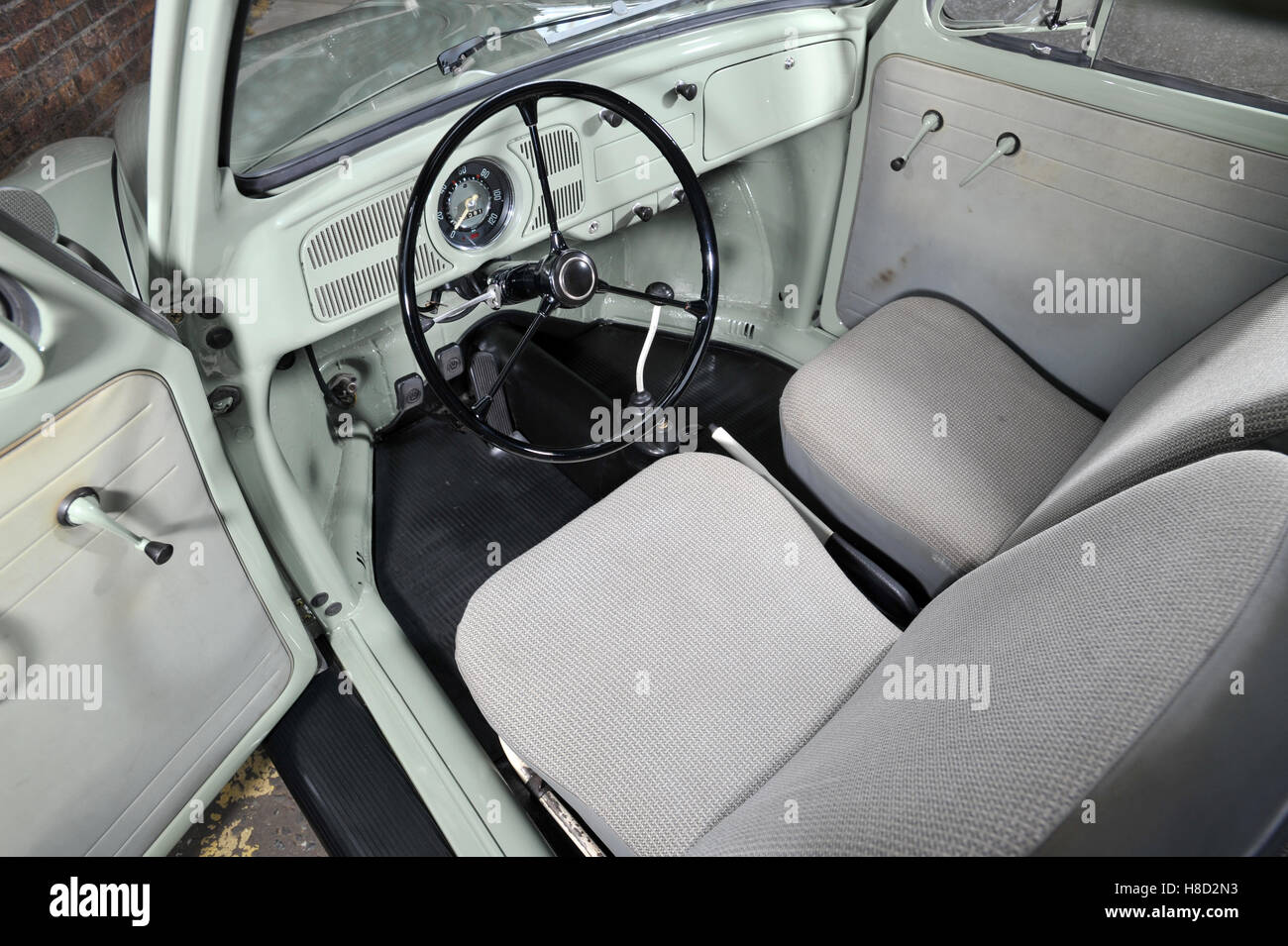 1959 Volkswagen Beetle interior Stock Photo
