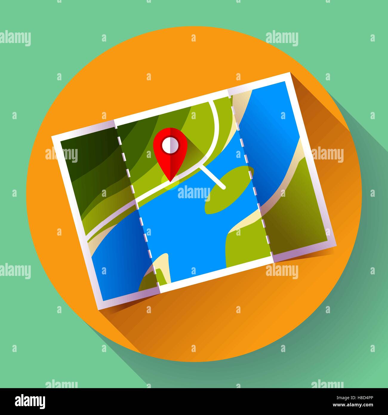 Pin on the map. Vector icon. Flat design style Stock Vector Image & Art ...