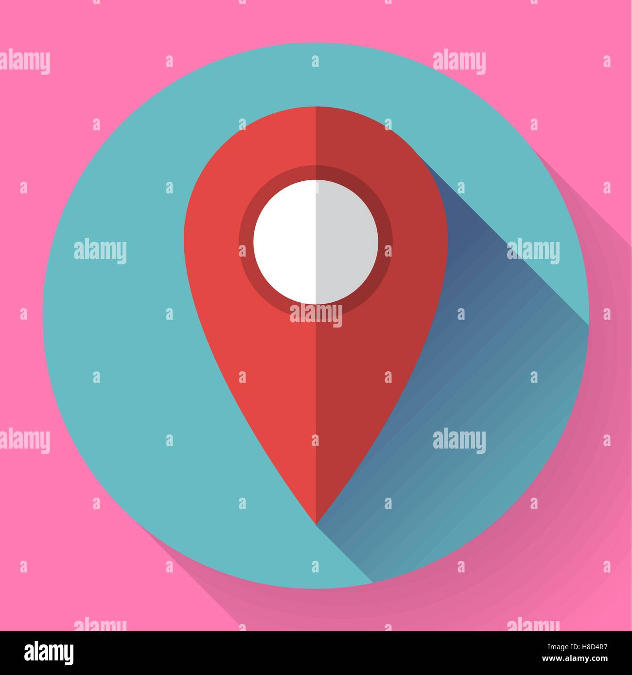 Map pointer flat icon, vector illustration. Flat design style Stock ...