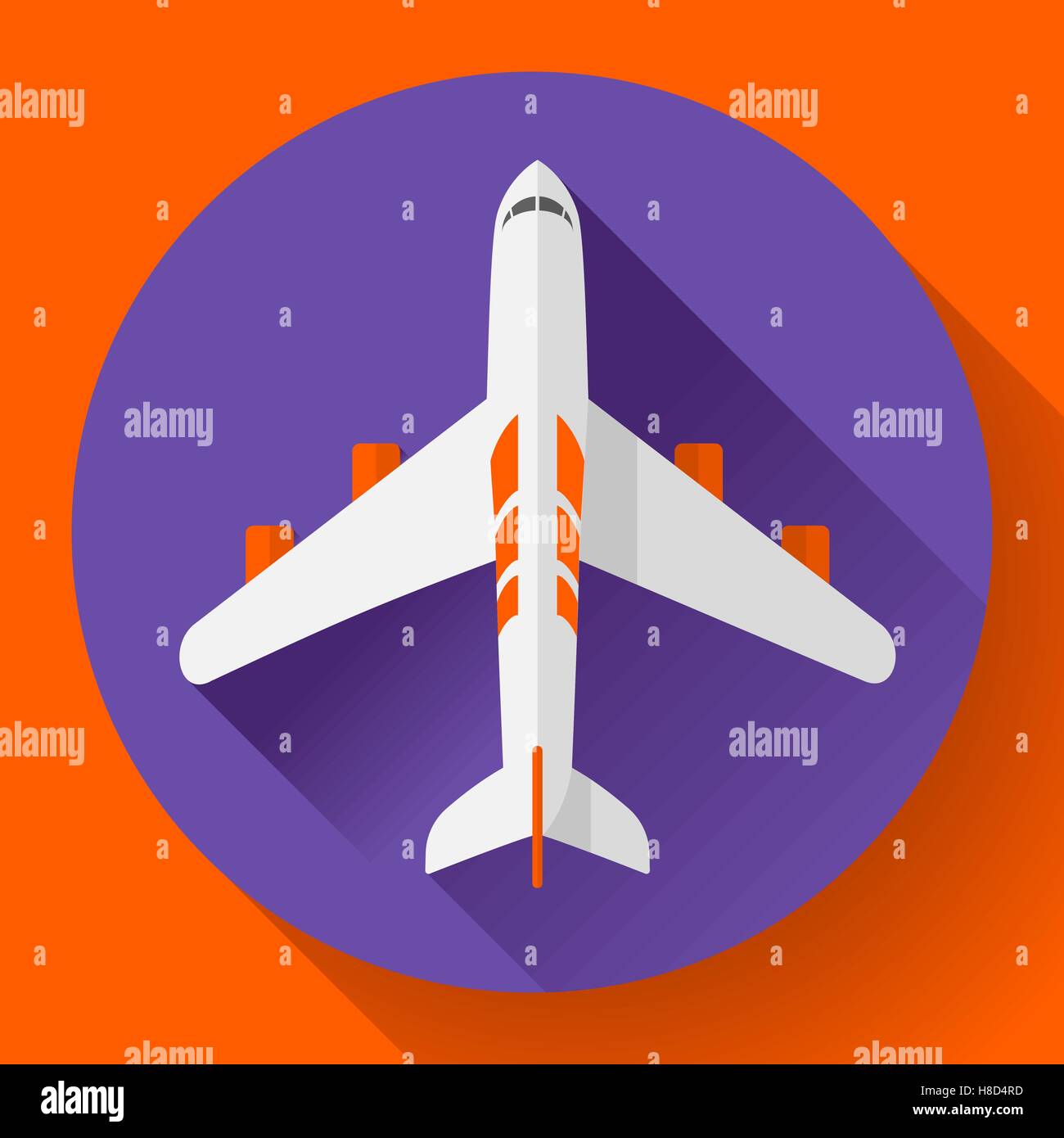 Airplane - vector icon illustration. Flat design style Stock Vector