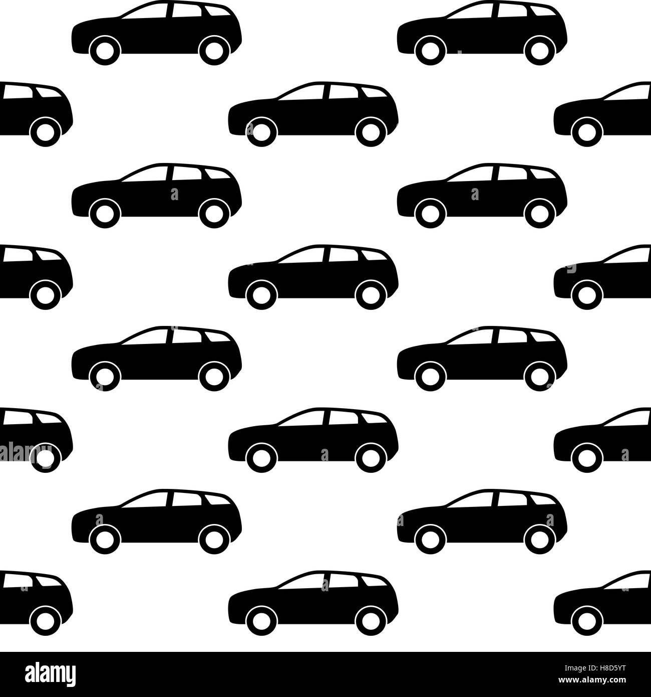 Black and White Car silhouette. Vector Illustration. Stock Vector