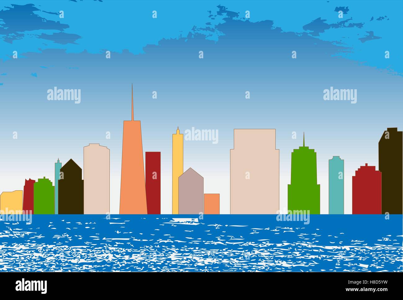 Colorful Silhouette City Background. Vector Illustration Stock Vector
