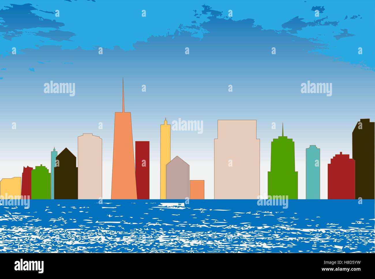 Colorful Silhouette City Background. Vector Illustration Stock Vector ...