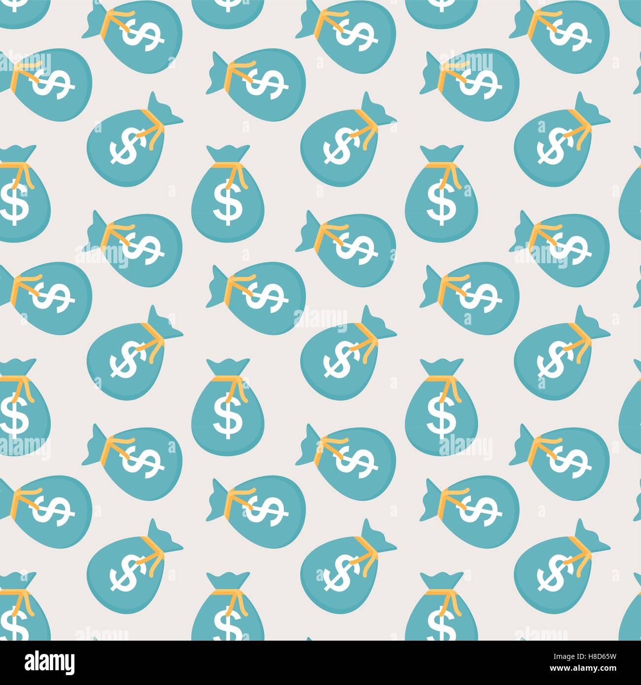 Seamless pattern of bags with money coins. Vector Illustration Stock ...