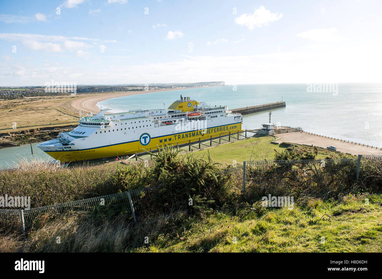 Transmanche Ferry Cote d'Albatre at Newhaven harbour East Sussex UK Stock Photo