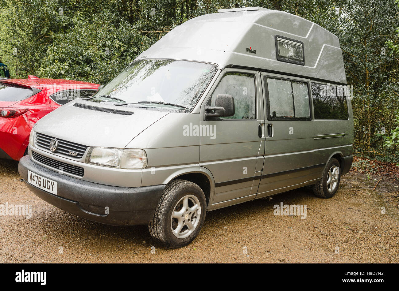 Small mobile home and camping Volkswagen vehicle Stock Photo