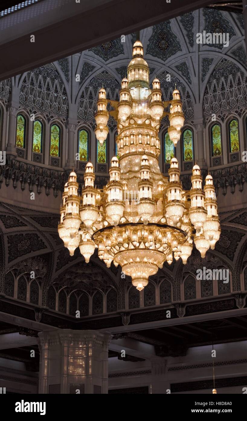 The interior of Sultan Qaboos Grand Mosque the main Mosque in the