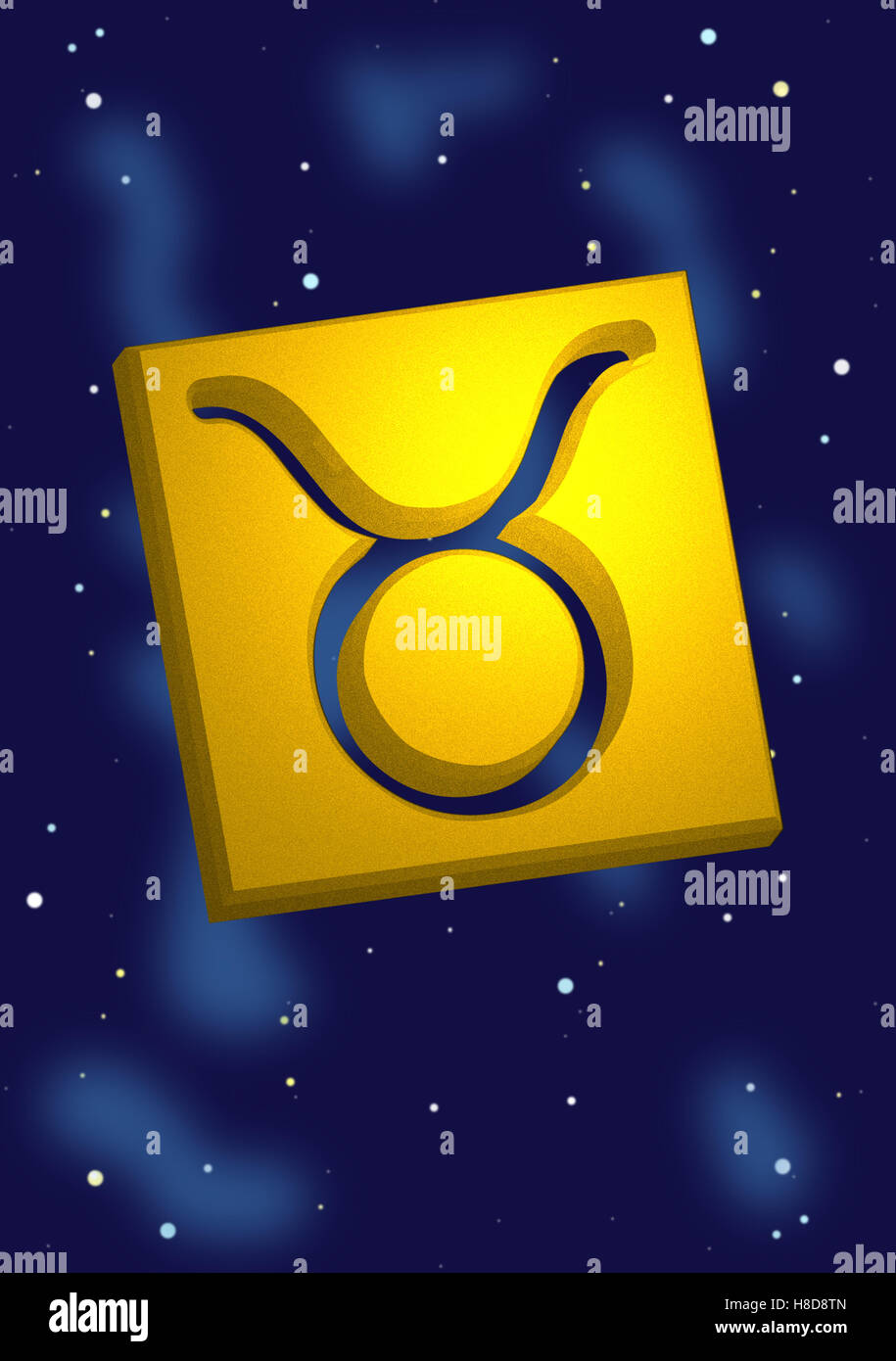 Taurus Gold Bar Zodiac Star Sign Stock Photo
