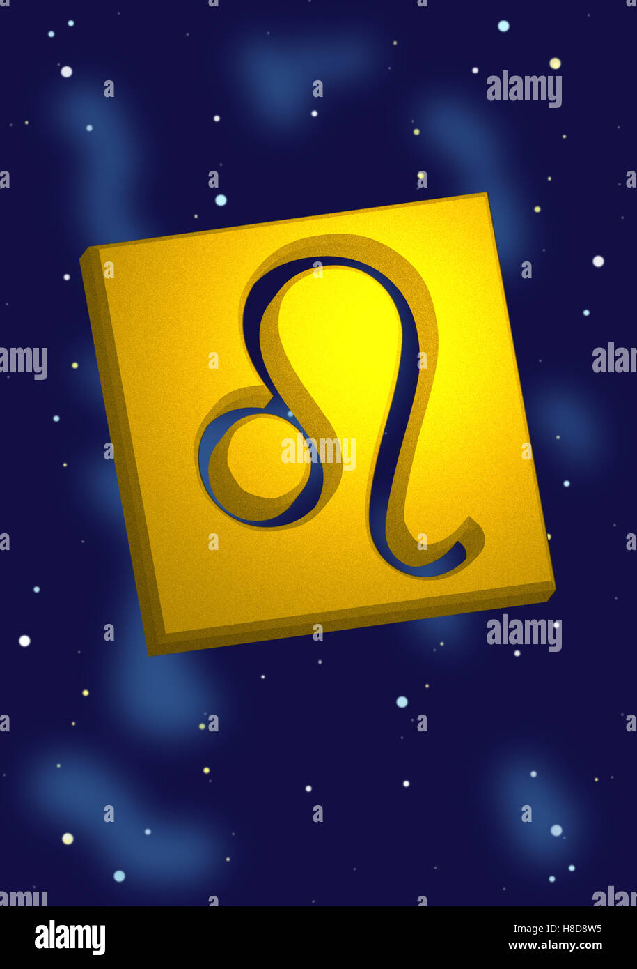 Leo Gold Bar Zodiac Star Sign Stock Photo