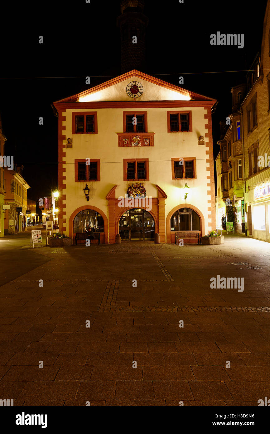 Bad Kissingen (town), Bavaria, Germany, Franconia, building, historically, cure, night, night