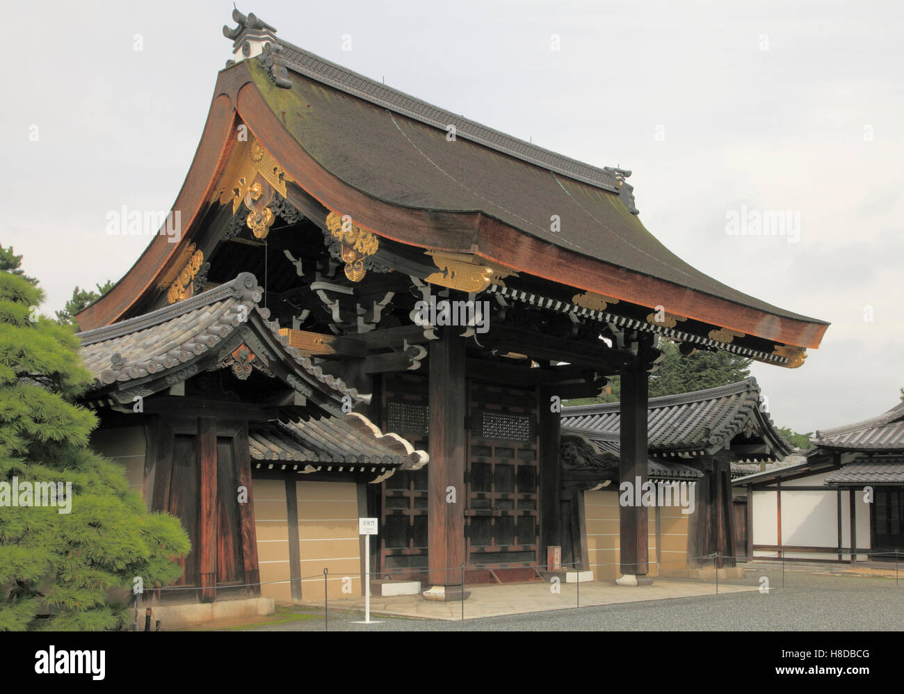 Japan, Kyoto, Imperial Palace, Gishumon Gate, Stock Photo