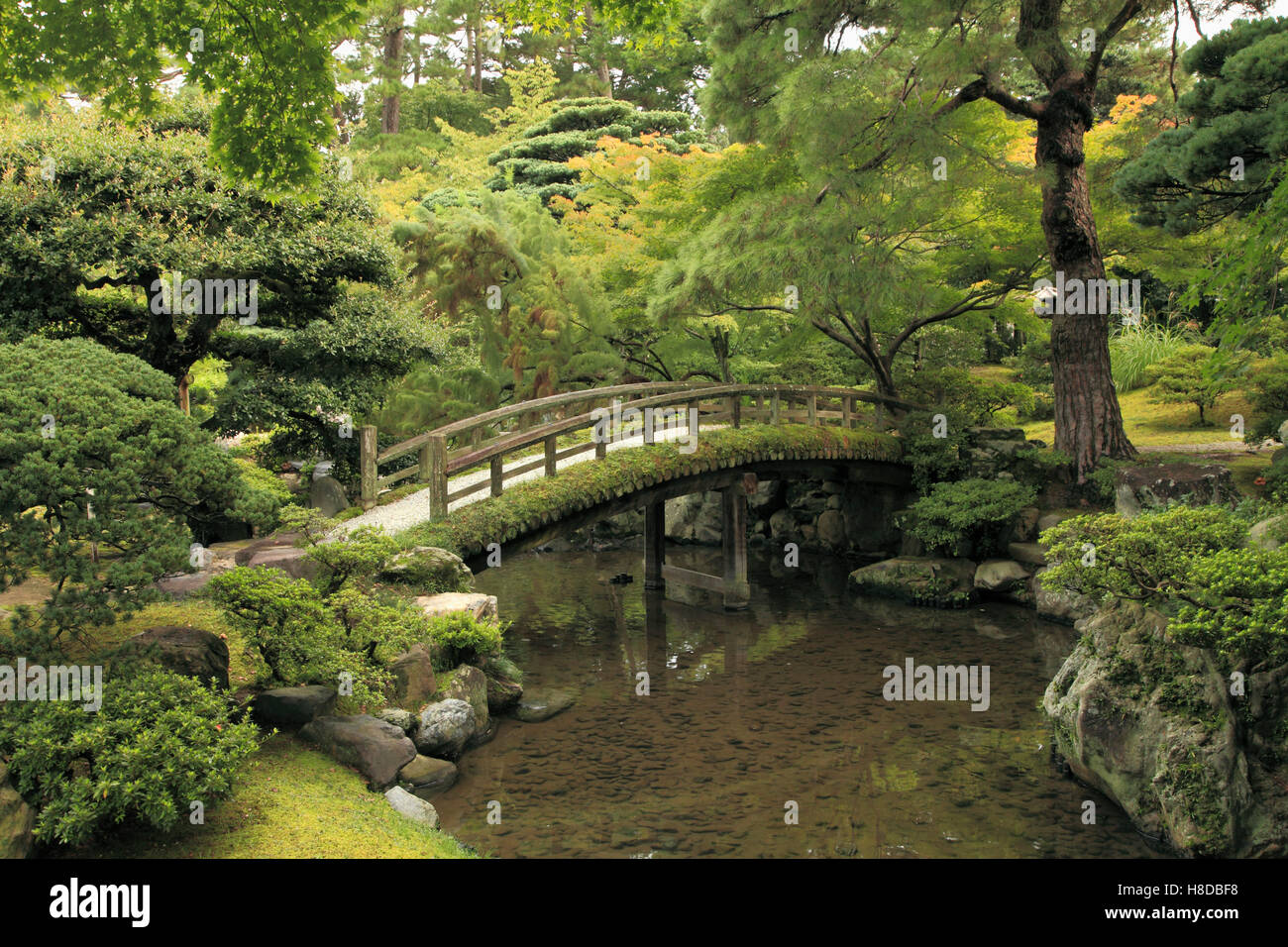 Japan, Kyoto, Imperial Palace, Oikeniwa Garden, Stock Photo
